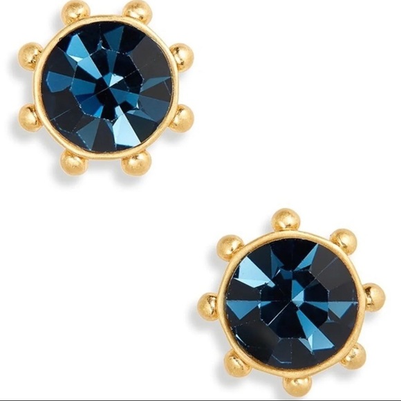 kate spade Jewelry - Kate Spade Flying Colors Blue Bezel Stud Earrings